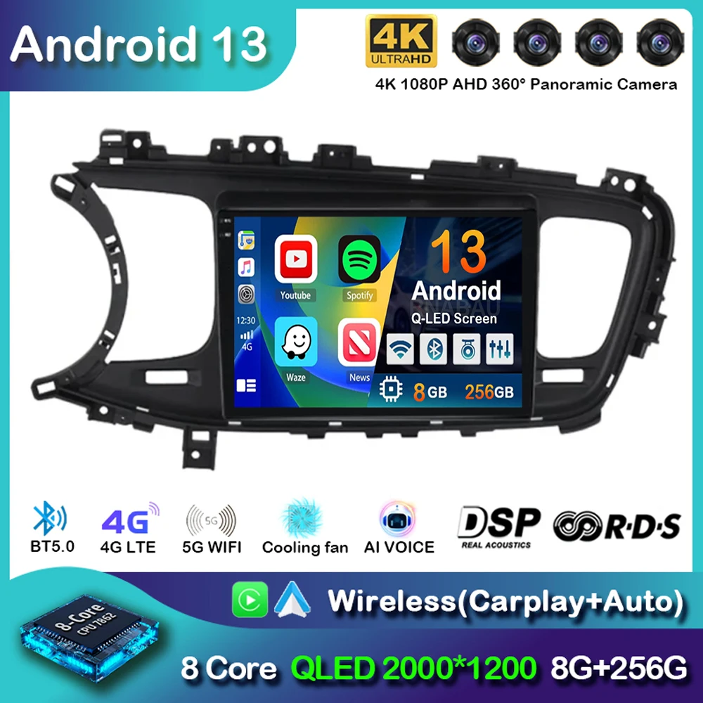 Android 13 Carplay Auto Car Radio For Kia K5 Optima 2011 2012 2013 2014 2015 4G Multimedia Video Player Navigation GPS Head Unit
Android 13 Carplay Auto Car Radio For Kia K5 Optima 2011 2012 2013 2014 2015 4G Multimedia Video Player Navigation GPS Head Unit