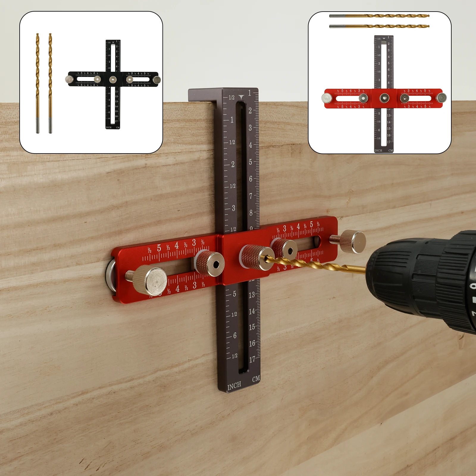 Cabinet Hardware Jig Aluminum Alloy Cabinet Handle Drill Guide Precise Drawer Pull Punch Locator Adjustable Wood Drilling
Cabinet Hardware Jig Aluminum Alloy Cabinet Handle Drill Guide Precise Drawer Pull Punch Locator Adjustable Wood Drilling
