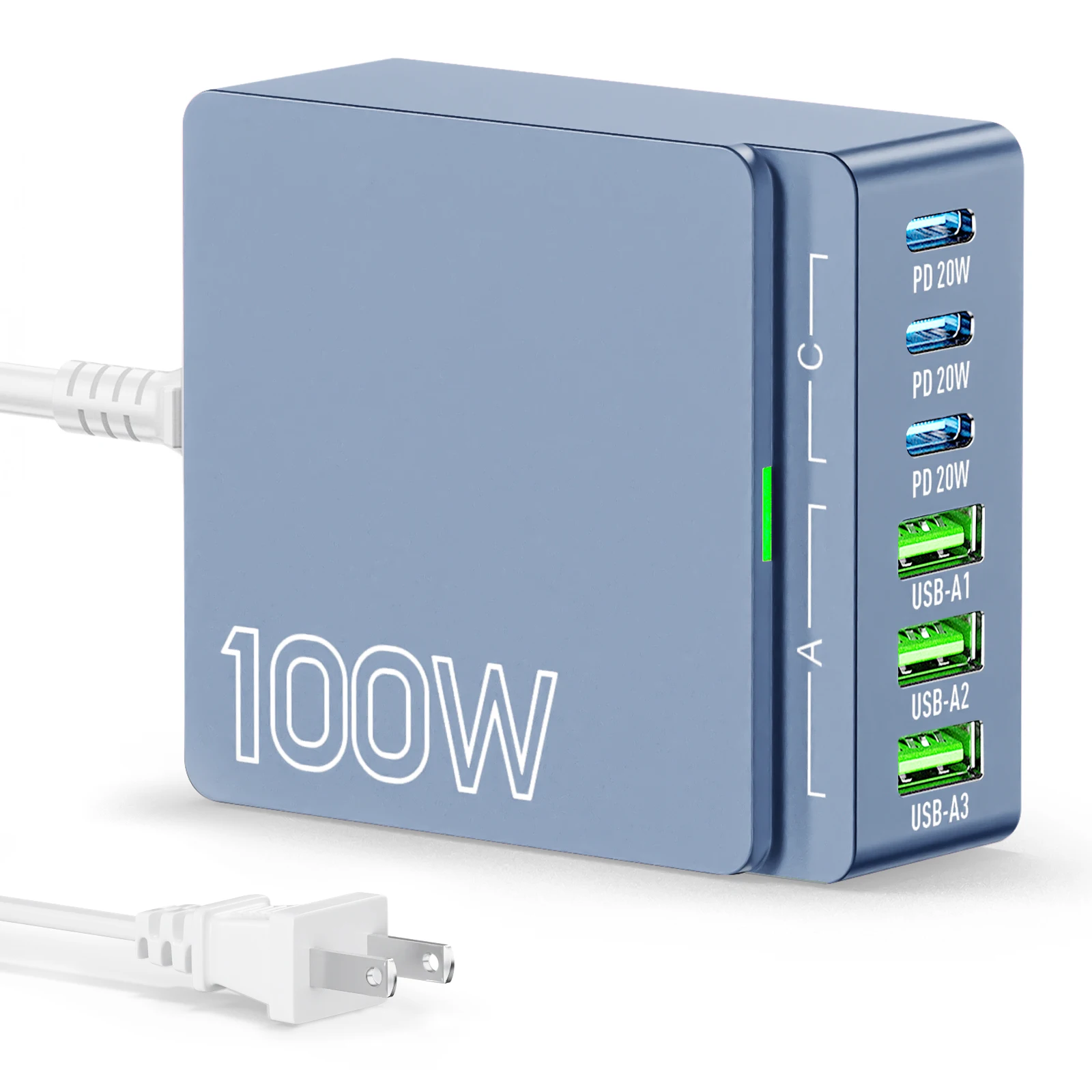 USB C Charging Station: 100W 6-Port GaN Fast Charging Hub - PD 3.0 Type C and USB A Charging Case - Wall Charger Power Adapter
USB C Charging Station: 100W 6-Port GaN Fast Charging Hub - PD 3.0 Type C and USB A Charging Case - Wall Charger Power Adapter