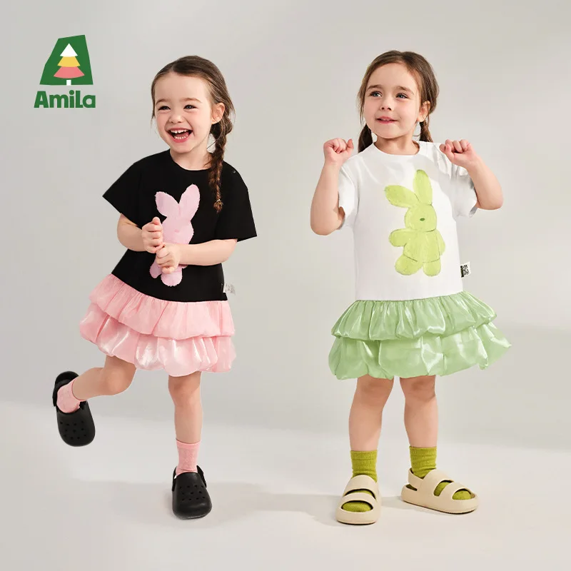 Tongbei Children's Clothing2026New summer dress for girls, cute patchwork cartoon print short-sleeve dress
Tongbei Children's Clothing2026New summer dress for girls, cute patchwork cartoon print short-sleeve dress