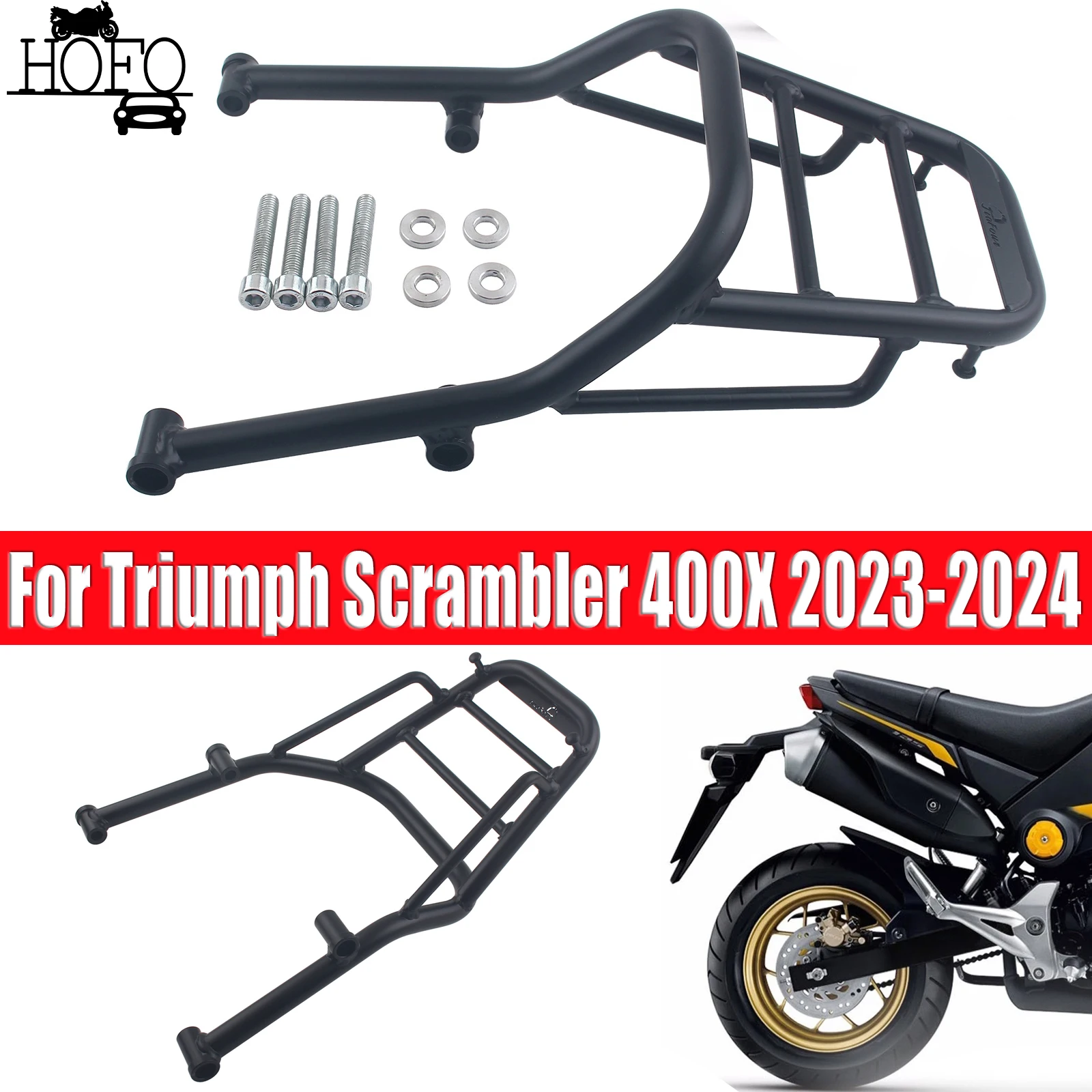 Motorcycle Rear Carrier Luggage Rack For Triumph Scrambler 400X 2023-2024
Motorcycle Rear Carrier Luggage Rack For Triumph Scrambler 400X 2023-2024