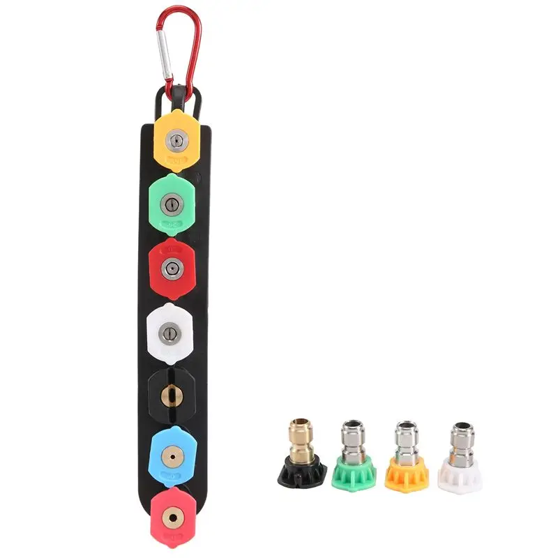 A74E-Pressure Washer Nozzle Tips Set,Pressure Washer Attachments With Nozzle Holder 11 Spray Nozzle Tips 1/4Inch Connector
A74E-Pressure Washer Nozzle Tips Set,Pressure Washer Attachments With Nozzle Holder 11 Spray Nozzle Tips 1/4Inch Connector