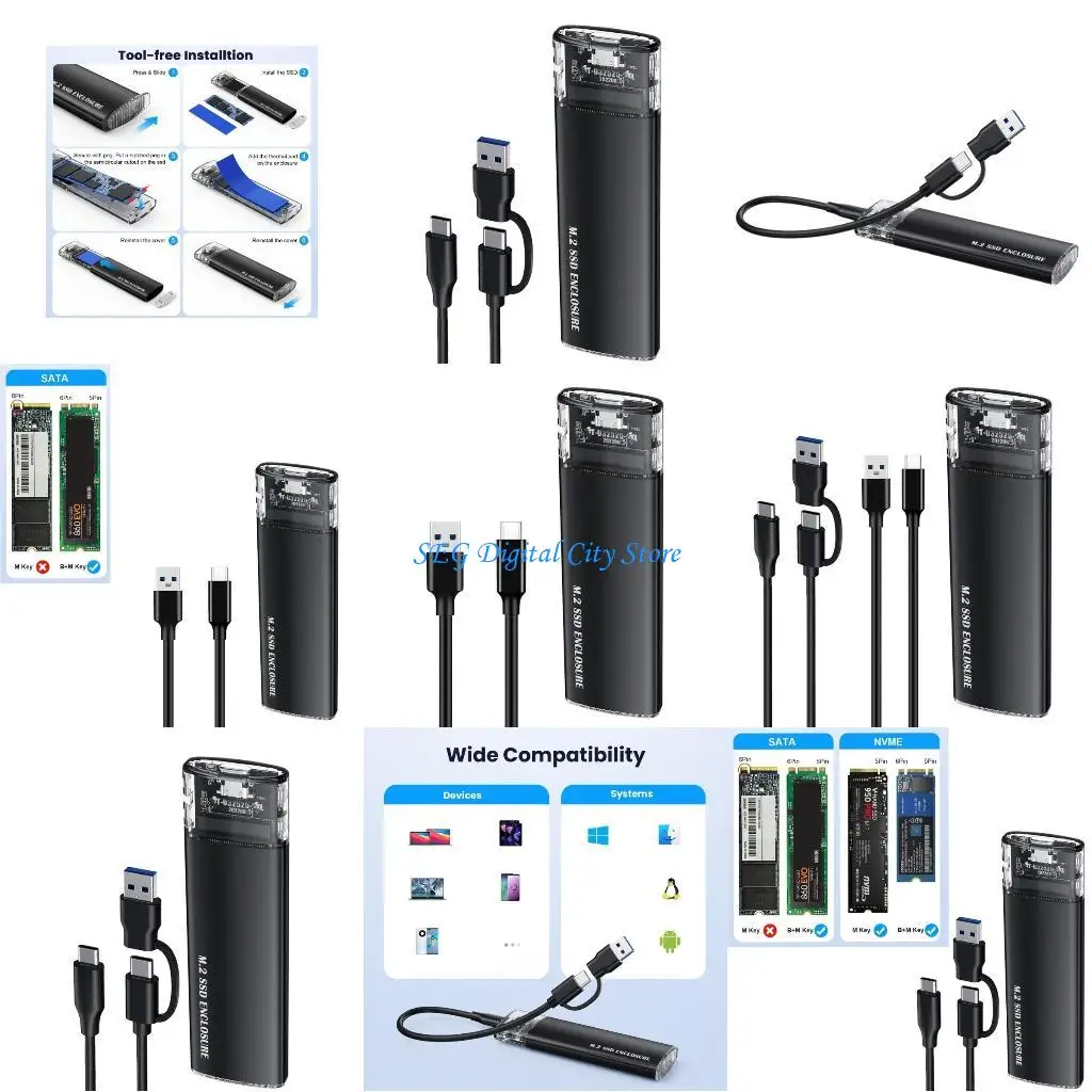 U75B SSD Housing USB TypeC NVMe Adapters Case Box Supports NVME
U75B SSD Housing USB TypeC NVMe Adapters Case Box Supports NVME