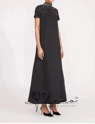 Customized High Neck Crepe Satin Evening Dress Fashion Customized Sequined Rhinestones Black Wedding Party Gowns For Women
Customized High Neck Crepe Satin Evening Dress Fashion Customized Sequined Rhinestones Black Wedding Party Gowns For Women
