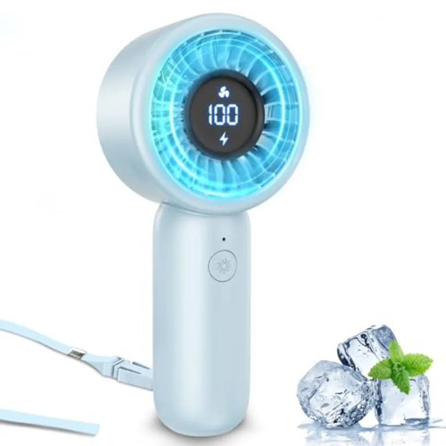 Portable Handheld Fan Personal Small Turbo Hand Fan Powerful, Cooling, Lanyard, USB Rechargeable, 5 Speeds, Makeup, Gifts for W
Portable Handheld Fan Personal Small Turbo Hand Fan Powerful, Cooling, Lanyard, USB Rechargeable, 5 Speeds, Makeup, Gifts for W