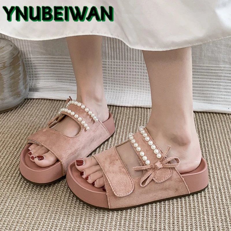 Beaded Women Flats Platrform Slippers Bow Casual Summer Shoes 2025 New Fashion Sandals Open Toe Beach Woman Flip Flops Sandalias
Beaded Women Flats Platrform Slippers Bow Casual Summer Shoes 2025 New Fashion Sandals Open Toe Beach Woman Flip Flops Sandalias