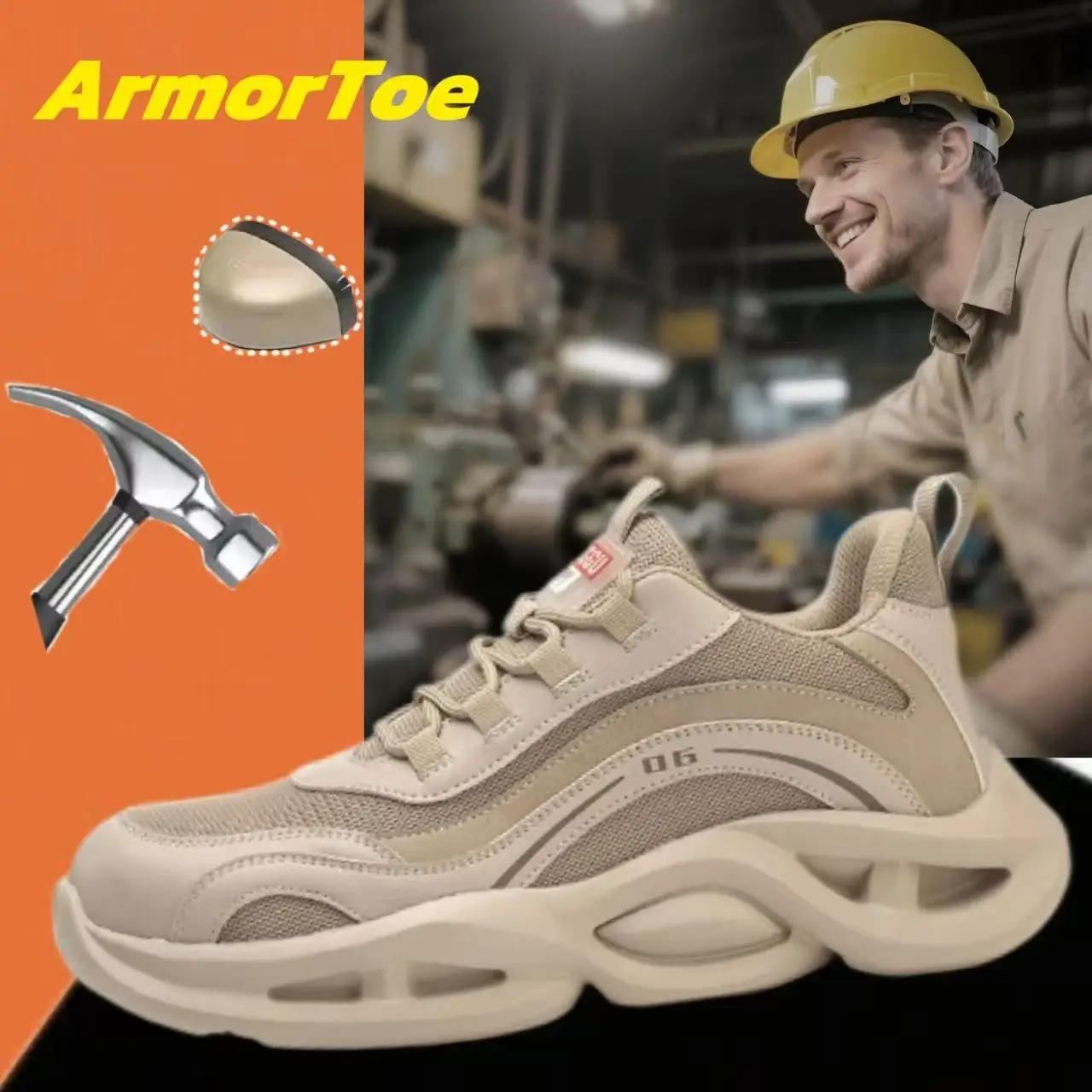 ArmorToe Anti-smashing and Anti-stabbing Safety Shoes Four Seasons Steel Head Wear-resistant Comfortable Work Shoes #Armor2523
ArmorToe Anti-smashing and Anti-stabbing Safety Shoes Four Seasons Steel Head Wear-resistant Comfortable Work Shoes #Armor2523