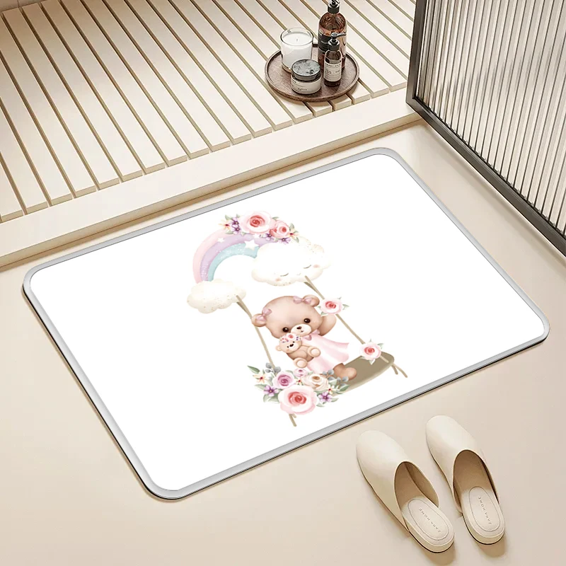 Rainbow Teddy Bear Swing Flannel Doormat Non-Slip Absorbent Soft Floor Mat for Entryway Bathroom Nursery Kids Room Decor Rug
Rainbow Teddy Bear Swing Flannel Doormat Non-Slip Absorbent Soft Floor Mat for Entryway Bathroom Nursery Kids Room Decor Rug