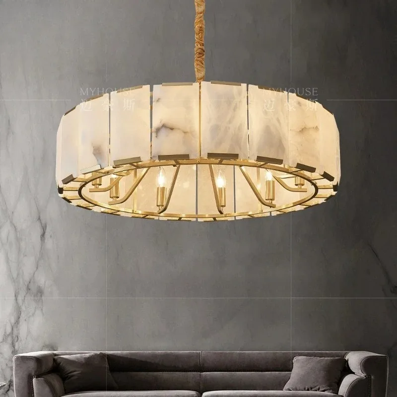 New light luxury natural Spanish marble living room chandelier, simple dining room and bedroom, all copper high-end atmospheric
New light luxury natural Spanish marble living room chandelier, simple dining room and bedroom, all copper high-end atmospheric