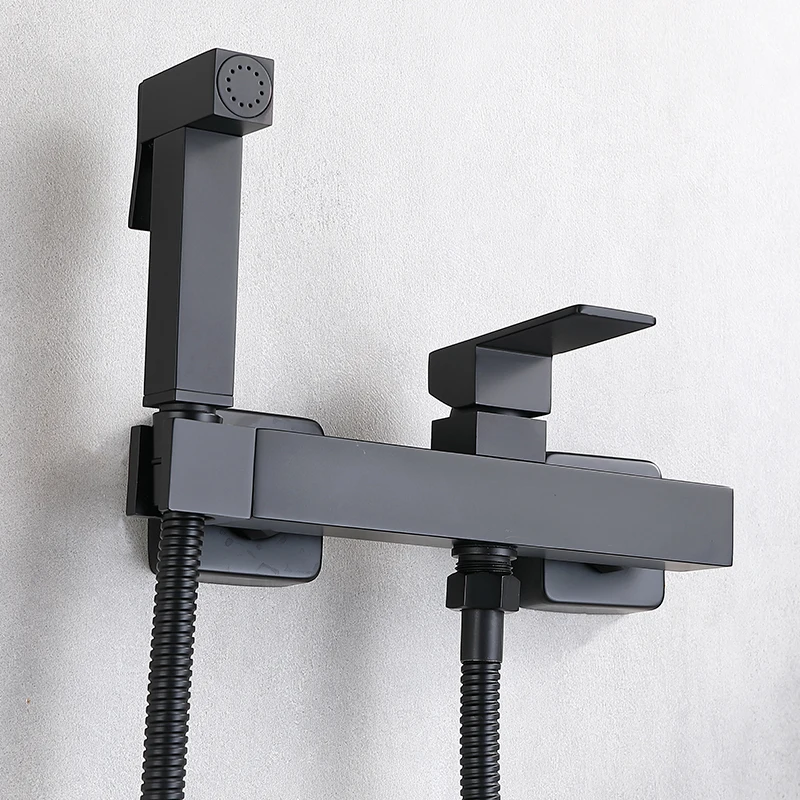 Bidet Faucet Black Toilet Faucet Handheld Bidet Sprayer Set Cold Hot Water Mixer Crane Hygienic Shower Square Shower Head
Bidet Faucet Black Toilet Faucet Handheld Bidet Sprayer Set Cold Hot Water Mixer Crane Hygienic Shower Square Shower Head