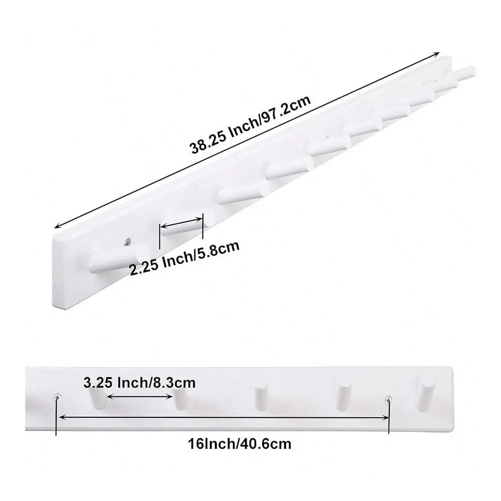 Wood Coat Rack Wall Mounted10 Peg Long Bamboo Hook For Hanging Backpack Coat Towel Hat 16 Hole To Hole White
Wood Coat Rack Wall Mounted10 Peg Long Bamboo Hook For Hanging Backpack Coat Towel Hat 16 Hole To Hole White