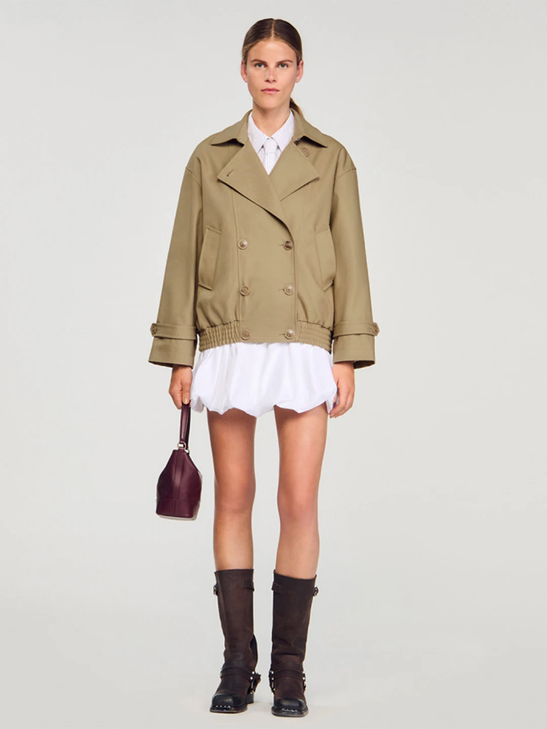 MaSandeS Autumn Winter ort Sle Double Breasted Coat Ele Quali Women's Jaet Outerwear Faionable PU Material
MaSandeS Autumn Winter ort Sle Double Breasted Coat Ele Quali Women's Jaet Outerwear Faionable PU Material