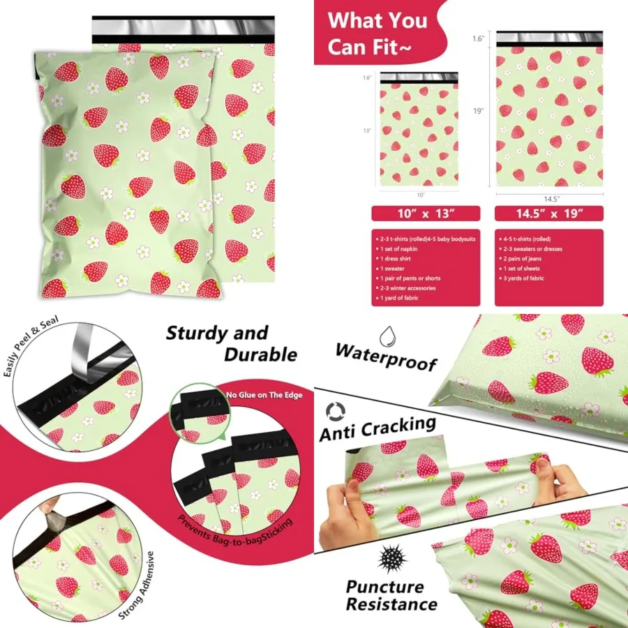 Poly Mailers - s printed Shipping Bags, 2.4mil Thickness, Waterproof and Tear Resistant Mailg Envelopes, Self-Sealg Packagg Bag
Poly Mailers - s printed Shipping Bags, 2.4mil Thickness, Waterproof and Tear Resistant Mailg Envelopes, Self-Sealg Packagg Bag