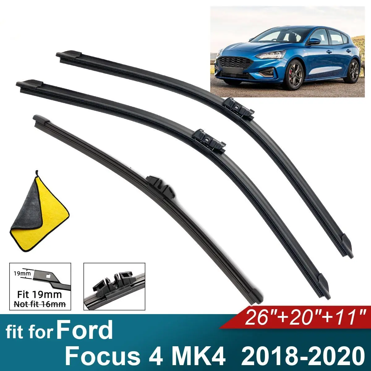Car Windshield Wiper Blades Fit For Ford Focus 4 MK4 Rear Wiper Blades Soft Rubber Auto Front Windscreen
Car Windshield Wiper Blades Fit For Ford Focus 4 MK4 Rear Wiper Blades Soft Rubber Auto Front Windscreen