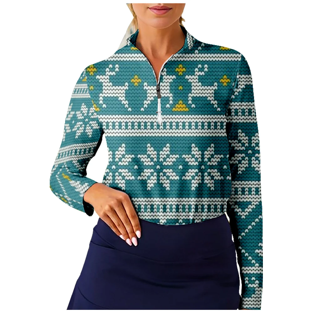 Christmas Design Golf Shirt Women Long Sleeve Half Zip Breathable Quick Dry Tops Casual Sportswear
Christmas Design Golf Shirt Women Long Sleeve Half Zip Breathable Quick Dry Tops Casual Sportswear