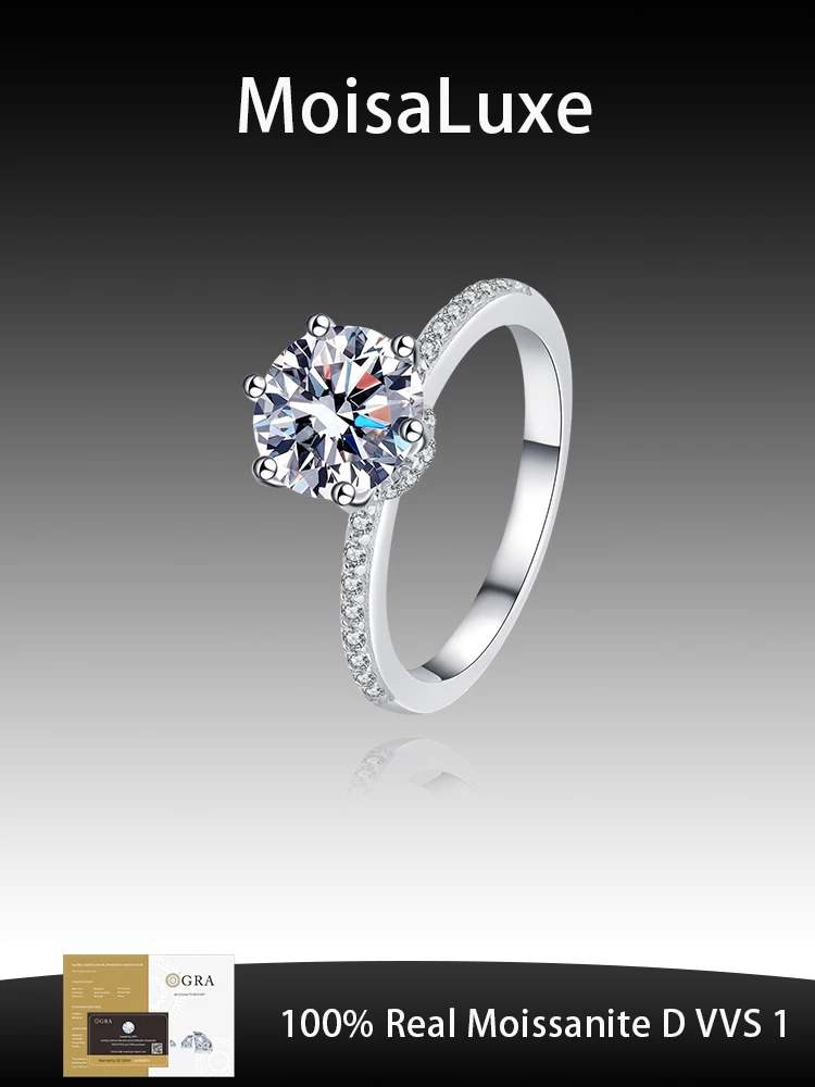 MoisaLuxe Official Store GRA Moissanite Plata Sterling 925 Silver Women's 2-carat Moissanite Ring for Wedding Meson
MoisaLuxe Official Store GRA Moissanite Plata Sterling 925 Silver Women's 2-carat Moissanite Ring for Wedding Meson