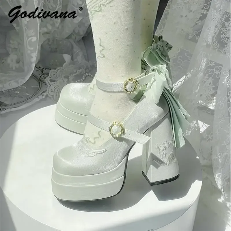 Original Waterproof Lolita Bow Mary Jane Shoes Girl Women's Elegant Satin Bow Paltform High Heel Pumps
Original Waterproof Lolita Bow Mary Jane Shoes Girl Women's Elegant Satin Bow Paltform High Heel Pumps