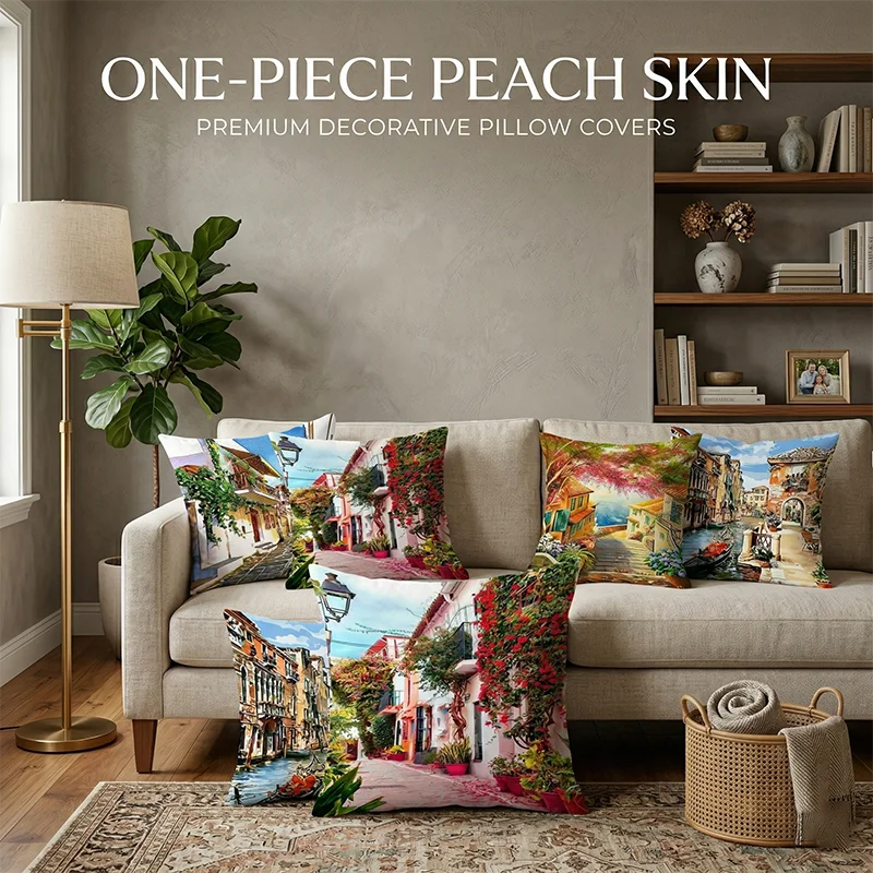 Oil Painting European Town Landscape Cushion Cover Peach Skin Venice Throw Pillowcase Sofa Living Room Home Decor Pillow Cases
Oil Painting European Town Landscape Cushion Cover Peach Skin Venice Throw Pillowcase Sofa Living Room Home Decor Pillow Cases