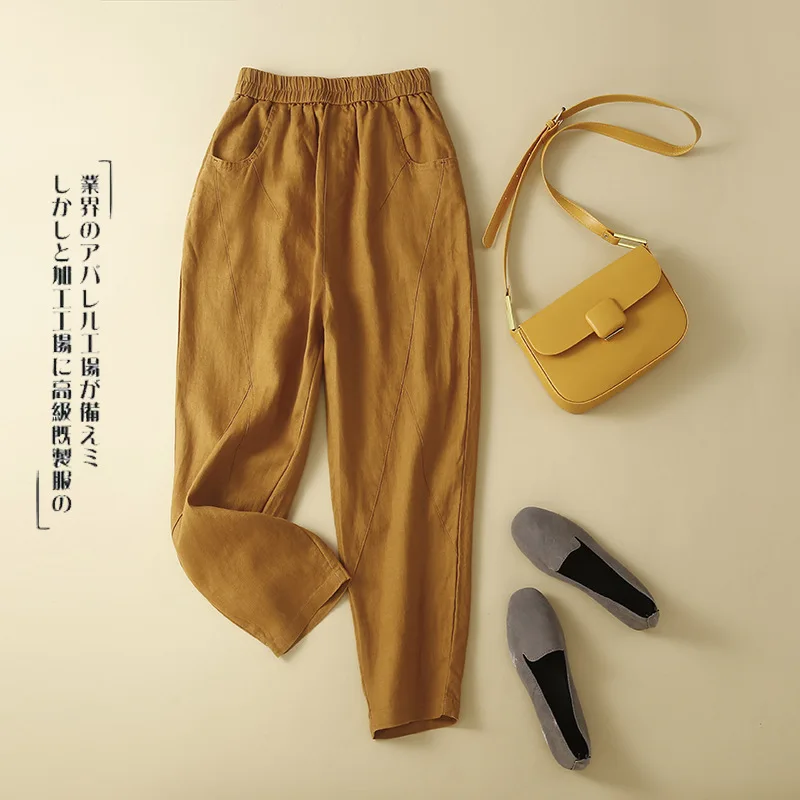 Новые стильные повседневные брюки из 100% льна, женские брендовые трендовые удобные брюки до щиколотки с эластичной резинкой на талии, большие размеры M-XXL
Новые стильные повседневные брюки из 100% льна, женские брендовые трендовые удобные брюки до щиколотки с эластичной резинкой на талии, большие размеры M-XXL