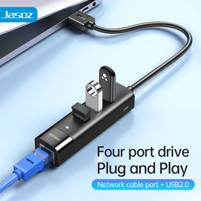 Jasoz 4 in 1 USB 2.0 Hub RJ45 100Mbps Network Card Cable Adapter For MacBook Laptop PC Type-C Splitter Accessories
Jasoz 4 in 1 USB 2.0 Hub RJ45 100Mbps Network Card Cable Adapter For MacBook Laptop PC Type-C Splitter Accessories