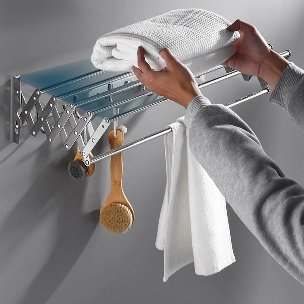 50cm Telescopic Clothes Hanger Stainless Steel Wall Mount Storage Rack Bathroom Kitchen Silver Adjustable
50cm Telescopic Clothes Hanger Stainless Steel Wall Mount Storage Rack Bathroom Kitchen Silver Adjustable