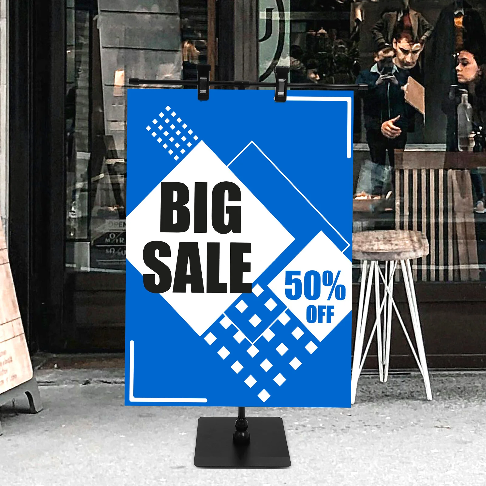 Adjustable T-shaped Poster Display Advertising Banner Holder for Store Home Supermarket Sturdy Easy Setup Wide Display Space
Adjustable T-shaped Poster Display Advertising Banner Holder for Store Home Supermarket Sturdy Easy Setup Wide Display Space