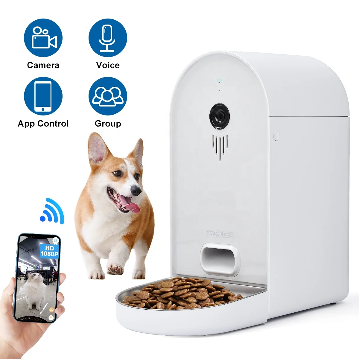Dogness Pet Smart App remote control Feeder unique pattern technology automatically specially for dog cat small animals
Dogness Pet Smart App remote control Feeder unique pattern technology automatically specially for dog cat small animals