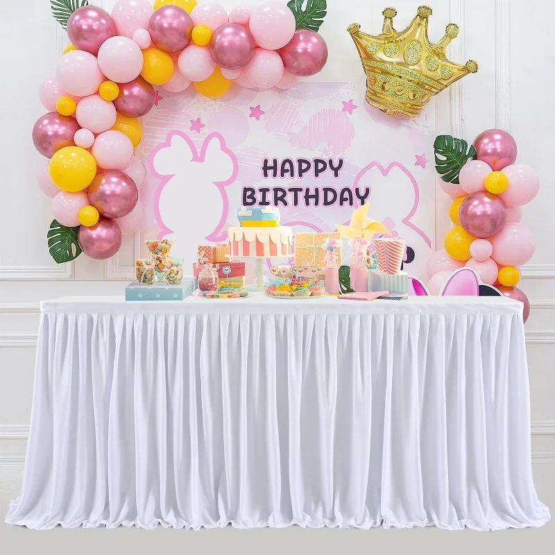 Birthday Party Table skirt Decor Hotel Wedding Banquet Tablecloth 4FT 6FT 9FT 14FT Solid color Table cover
Birthday Party Table skirt Decor Hotel Wedding Banquet Tablecloth 4FT 6FT 9FT 14FT Solid color Table cover