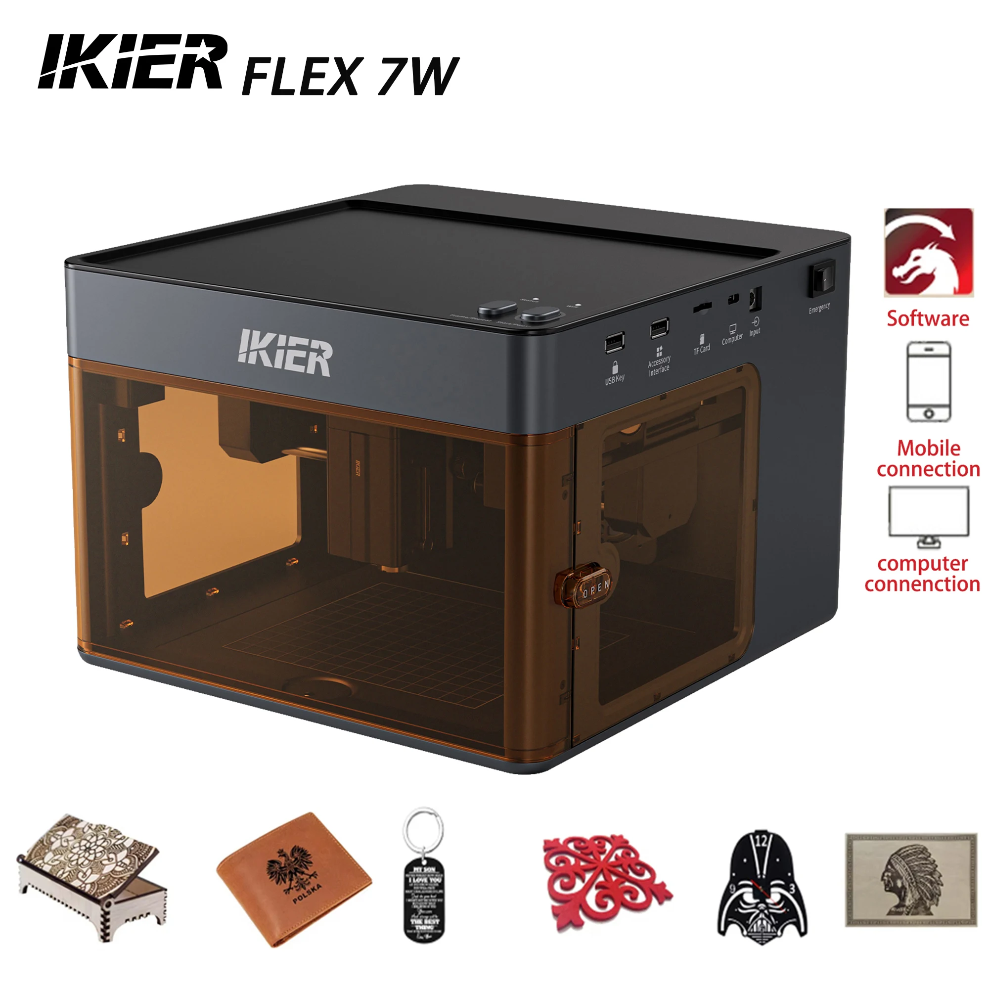IKier Flex Mini Portable Laser Engraver Class 1 10000mm/min 0.1mm CoreXY for Wood Leather Paper Metal Compatible with AtomStack
IKier Flex Mini Portable Laser Engraver Class 1 10000mm/min 0.1mm CoreXY for Wood Leather Paper Metal Compatible with AtomStack