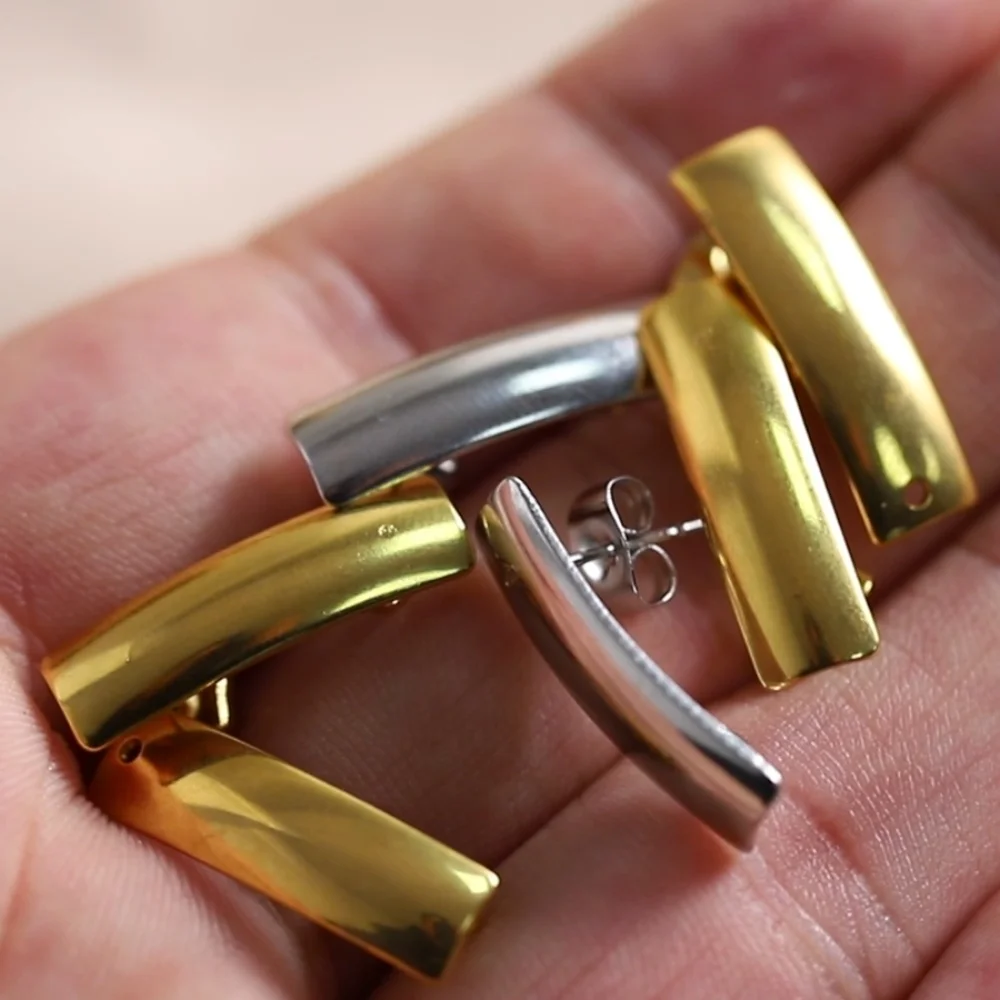 No Fade 10pcs PVD Plated Stainless Steel Geometric Rectangle Ear Studs with Loop Earring Base for Jewelry Making DIY Accessories 
No Fade 10pcs PVD Plated Stainless Steel Geometric Rectangle Ear Studs with Loop Earring Base for Jewelry Making DIY Accessories