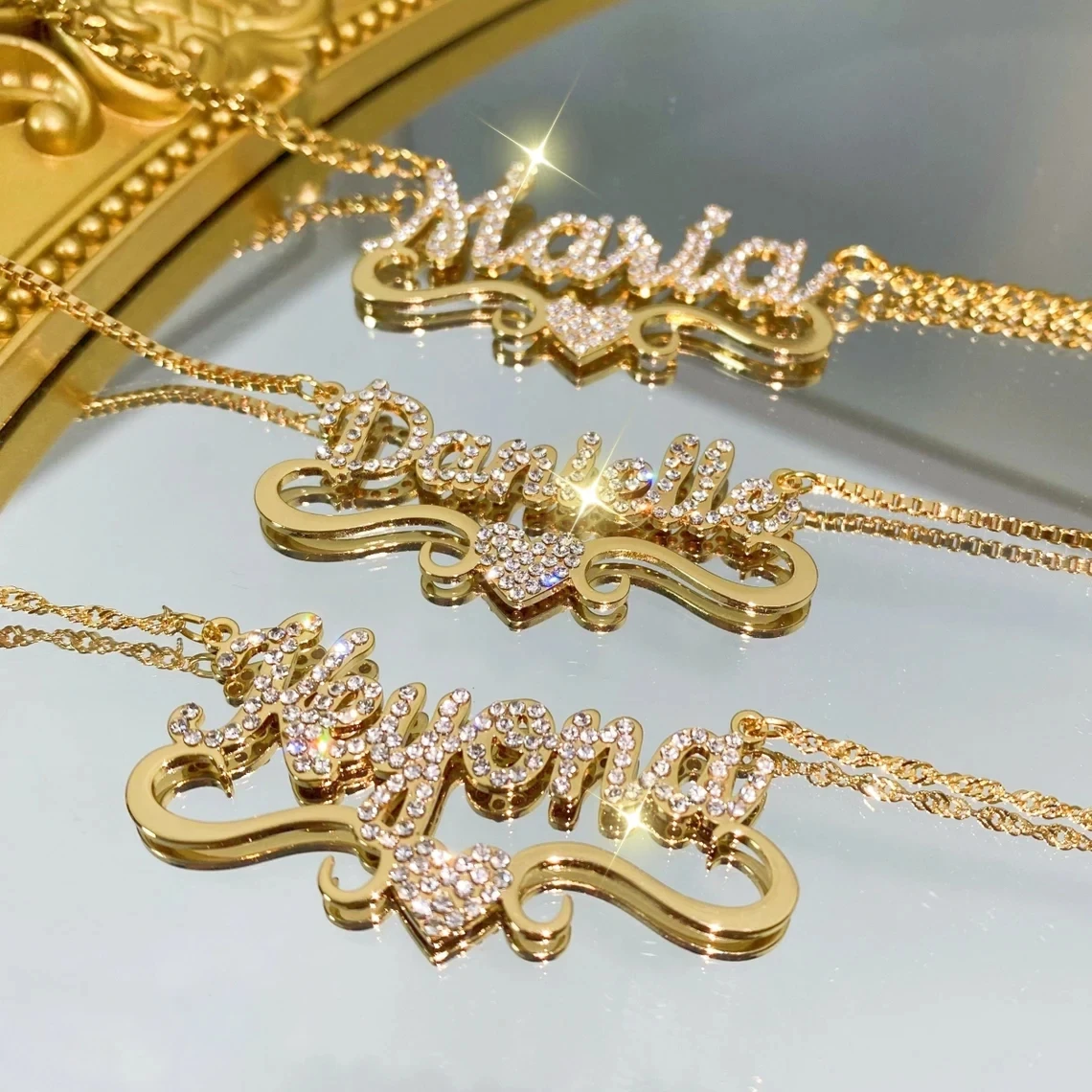 Personalized Custom Name Zircon Necklace for Women Stainless Steel Shiny Stone Heart Name Pendant Water Wave Chain Jewelry Gift
Personalized Custom Name Zircon Necklace for Women Stainless Steel Shiny Stone Heart Name Pendant Water Wave Chain Jewelry Gift