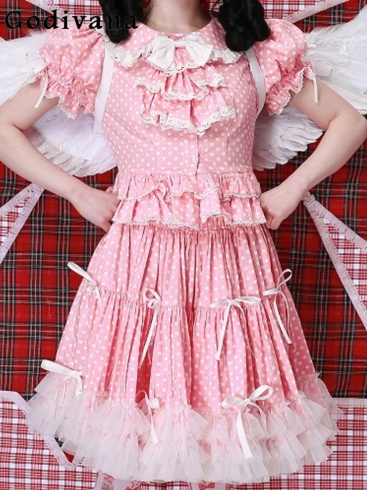 Elegant Japanese Retro Pink Peter Pan Collar Short Sleeve Shirt Lolita Summer New Girl Sweet Bow Lace Slim Age-reducing Top
Elegant Japanese Retro Pink Peter Pan Collar Short Sleeve Shirt Lolita Summer New Girl Sweet Bow Lace Slim Age-reducing Top