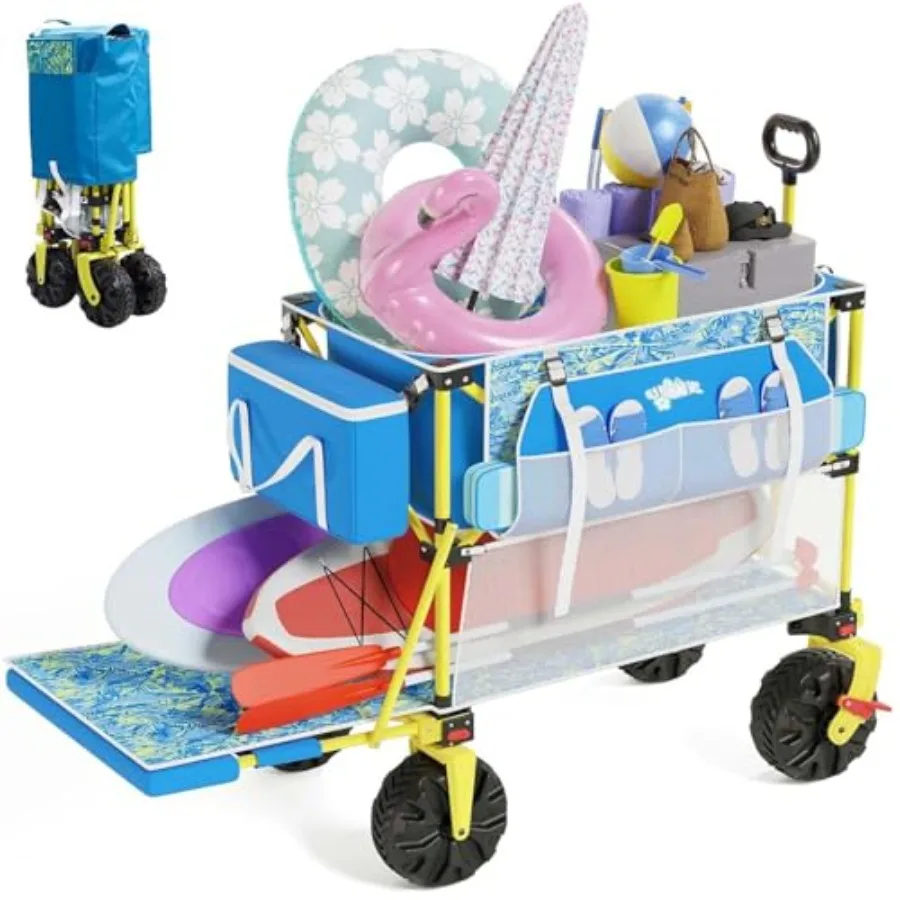 400L Collapsible Double Decker Beach Wagon with Cooler Bag 450LBS Heavy Duty Folding Beach Cart with 54 ExtraLong Tailgate AllT
400L Collapsible Double Decker Beach Wagon with Cooler Bag 450LBS Heavy Duty Folding Beach Cart with 54 ExtraLong Tailgate AllT