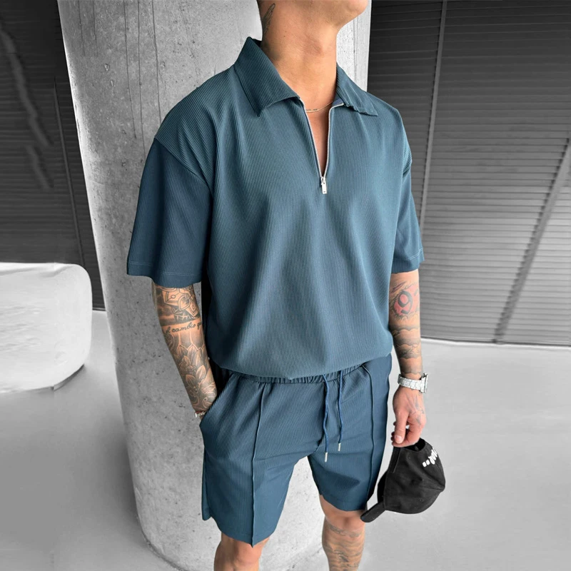 Trendy Mens Two Piece Sets Spring Summer Casual Lapel Zipper Short Sleeve Polo Shirt And Shorts Suits Men Fashion Loose Outfits
Trendy Mens Two Piece Sets Spring Summer Casual Lapel Zipper Short Sleeve Polo Shirt And Shorts Suits Men Fashion Loose Outfits
