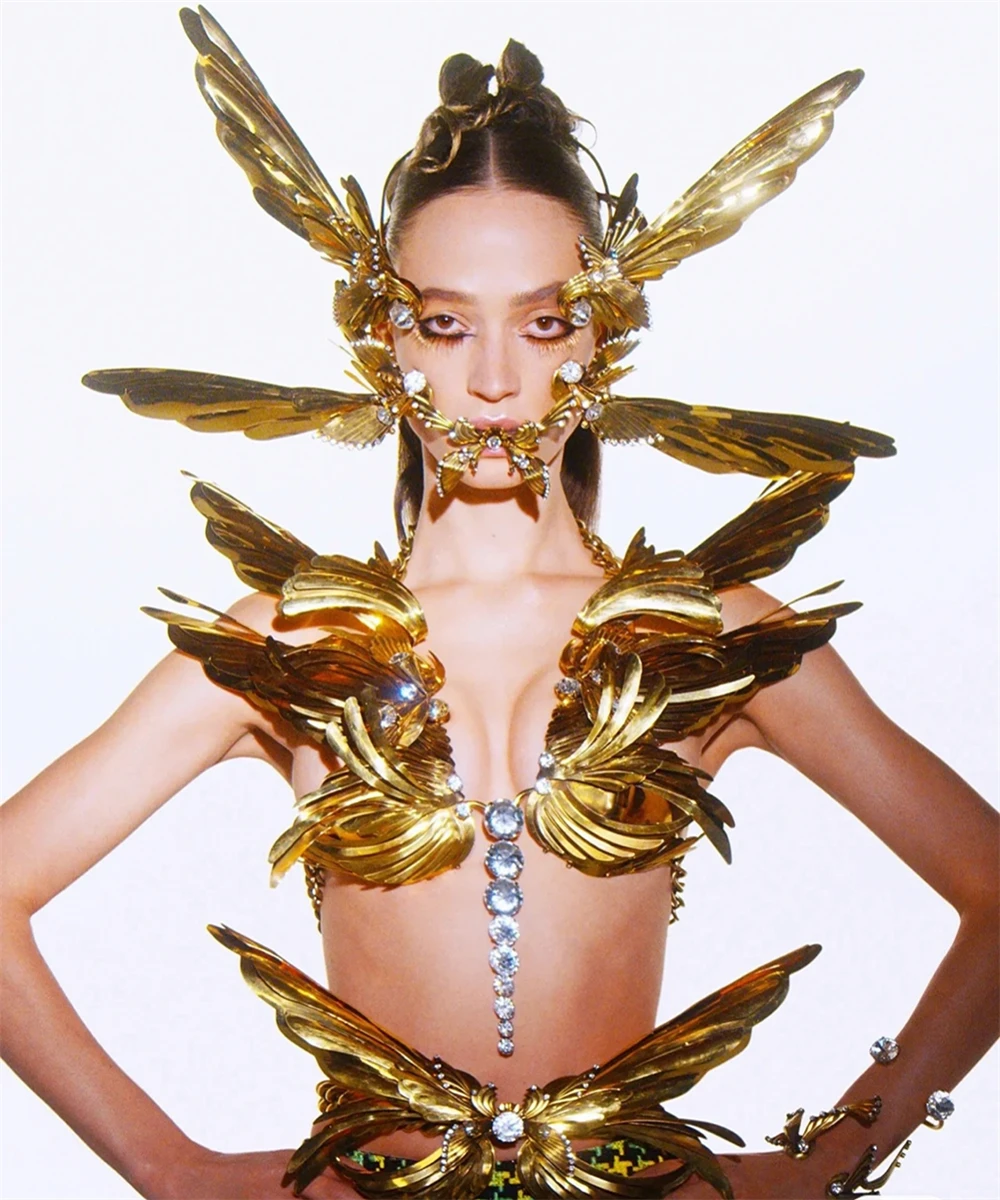 2025 New Independent Design Titanium Metal Jewelry Metal Wings Photography Design Nightclub Bar Gogo Performance Clothing Set
2025 New Independent Design Titanium Metal Jewelry Metal Wings Photography Design Nightclub Bar Gogo Performance Clothing Set