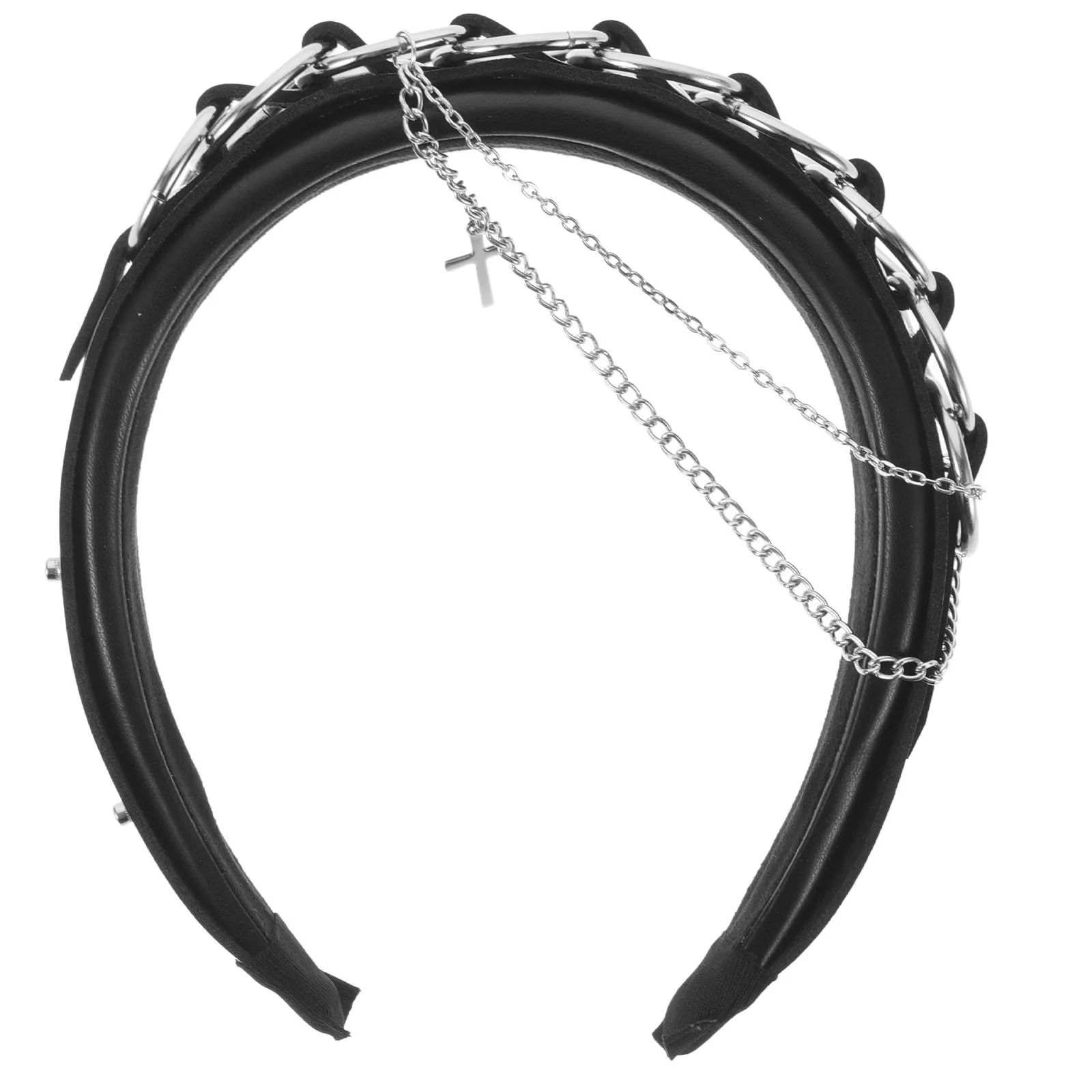 Punk Gothic Headband Women's Retro Style Hair Hoop with Dark Chains Cross Detail Unique Alternative Headgear for Party
Punk Gothic Headband Women's Retro Style Hair Hoop with Dark Chains Cross Detail Unique Alternative Headgear for Party