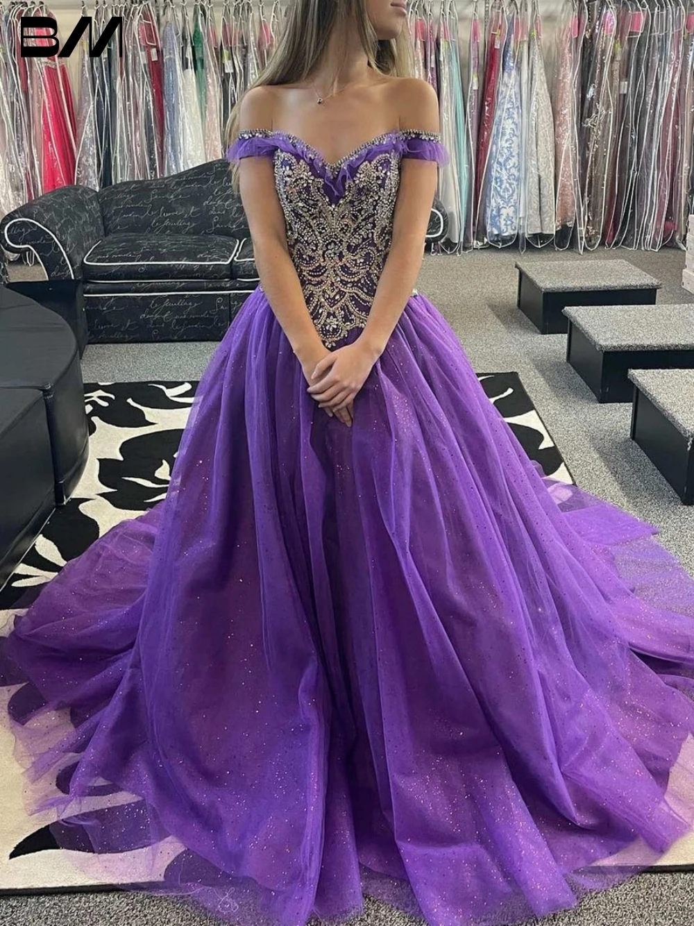 Purple Sparkle Tulle Vestidos De 15 Quinceañera Off The Shoulder Beaded Ball Gown Quinceanera Dress 2023 Cocktail Dresses Vestid
Purple Sparkle Tulle Vestidos De 15 Quinceañera Off The Shoulder Beaded Ball Gown Quinceanera Dress 2023 Cocktail Dresses Vestid