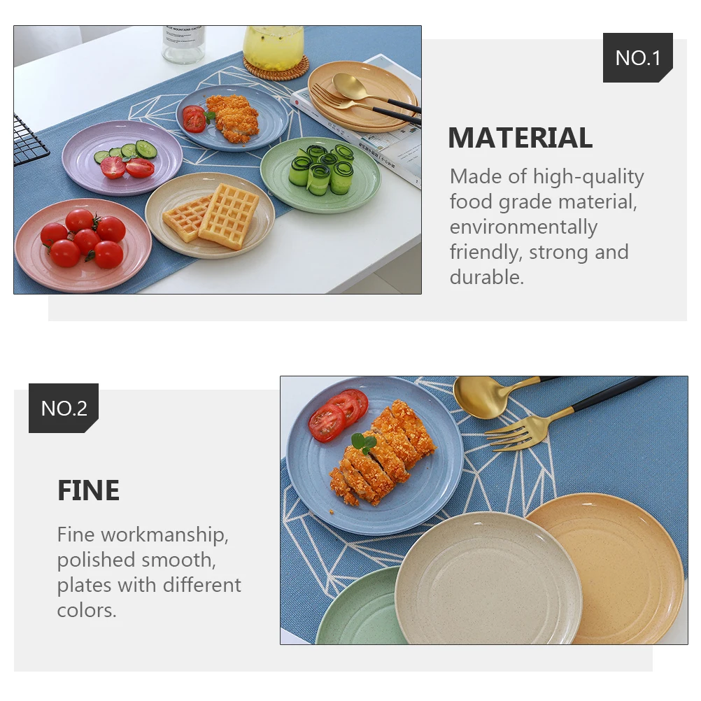 6pcs Small Side Plate Set Wheat Straw Food Grade Stackable Dessert Snack Round Kitchen Bar Tableware Fruit Container
6pcs Small Side Plate Set Wheat Straw Food Grade Stackable Dessert Snack Round Kitchen Bar Tableware Fruit Container