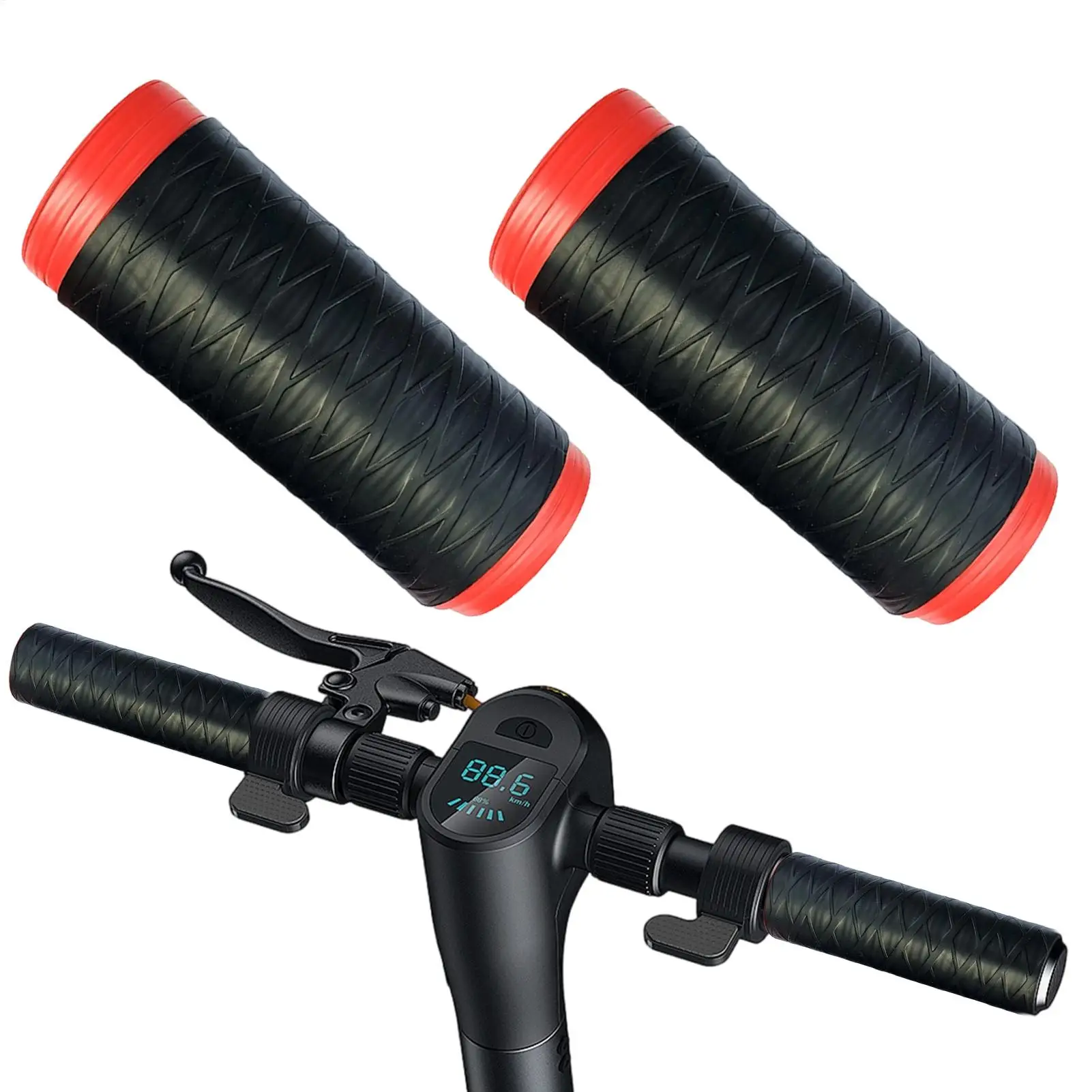 Handle Bar Grips Silicone Non-Slip Replacement Parts 2 Pieces Bike Brake Lever Grip Covers for Mountain Road Scooter Biking
Handle Bar Grips Silicone Non-Slip Replacement Parts 2 Pieces Bike Brake Lever Grip Covers for Mountain Road Scooter Biking