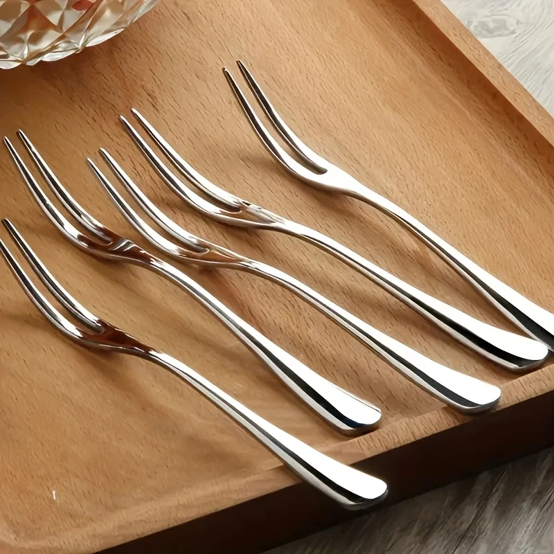 Dessert Forks Fruit Forks, 304 Stainless Steel Two-Pronged Forks, 6PCS Restaurant Fruit Skewers Set, Cake Forks for Christmas
Dessert Forks Fruit Forks, 304 Stainless Steel Two-Pronged Forks, 6PCS Restaurant Fruit Skewers Set, Cake Forks for Christmas