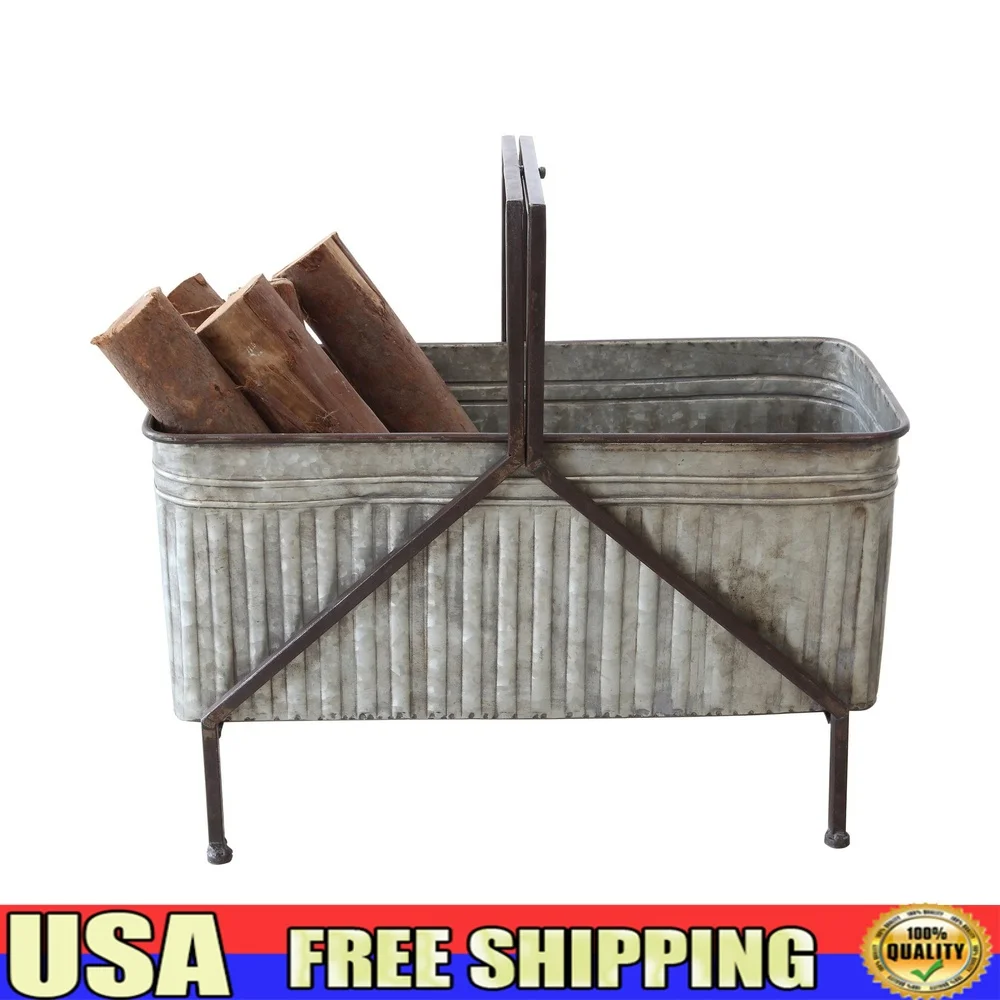 Rustic Metal Bucket with Stand and Handle Galvanized Indoor Planter Firewood Storage Garden Organizer Decorative Container
Rustic Metal Bucket with Stand and Handle Galvanized Indoor Planter Firewood Storage Garden Organizer Decorative Container