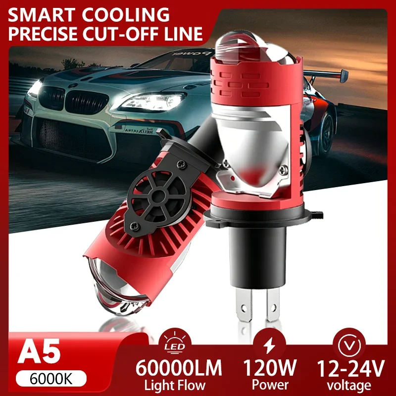 2PCS LED H4 Projector Lens 12V Car Headlight Bulbs CANBUS Turbo120W Auto Bulb High Low Light Fog lamp bulb High Power Plug&Play
2PCS LED H4 Projector Lens 12V Car Headlight Bulbs CANBUS Turbo120W Auto Bulb High Low Light Fog lamp bulb High Power Plug&Play