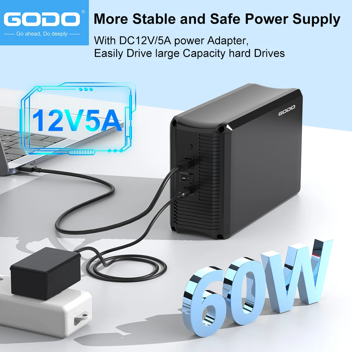 GODO Dual Bay External Hard Drive Enclosure 3.5/2.5 Inch SATA to USB Case with RAID Function 60TB HDD/SSD Support
GODO Dual Bay External Hard Drive Enclosure 3.5/2.5 Inch SATA to USB Case with RAID Function 60TB HDD/SSD Support