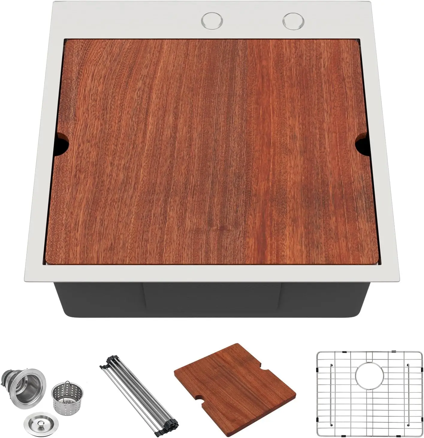 21x20x10 Inch Drop in Bar Kitchen T304 16 Gauge Stainless Steel Single Bowl Workstation Topmount Over Counter for Wet Bar Prep S
21x20x10 Inch Drop in Bar Kitchen T304 16 Gauge Stainless Steel Single Bowl Workstation Topmount Over Counter for Wet Bar Prep S