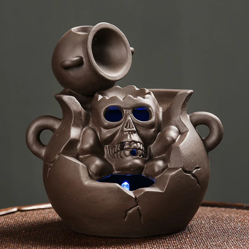 Ceramic Purple Clay Backflow Incense Burner Creative Skull Backflow Incense Burner Halloween Home Decoration Ornament
Ceramic Purple Clay Backflow Incense Burner Creative Skull Backflow Incense Burner Halloween Home Decoration Ornament