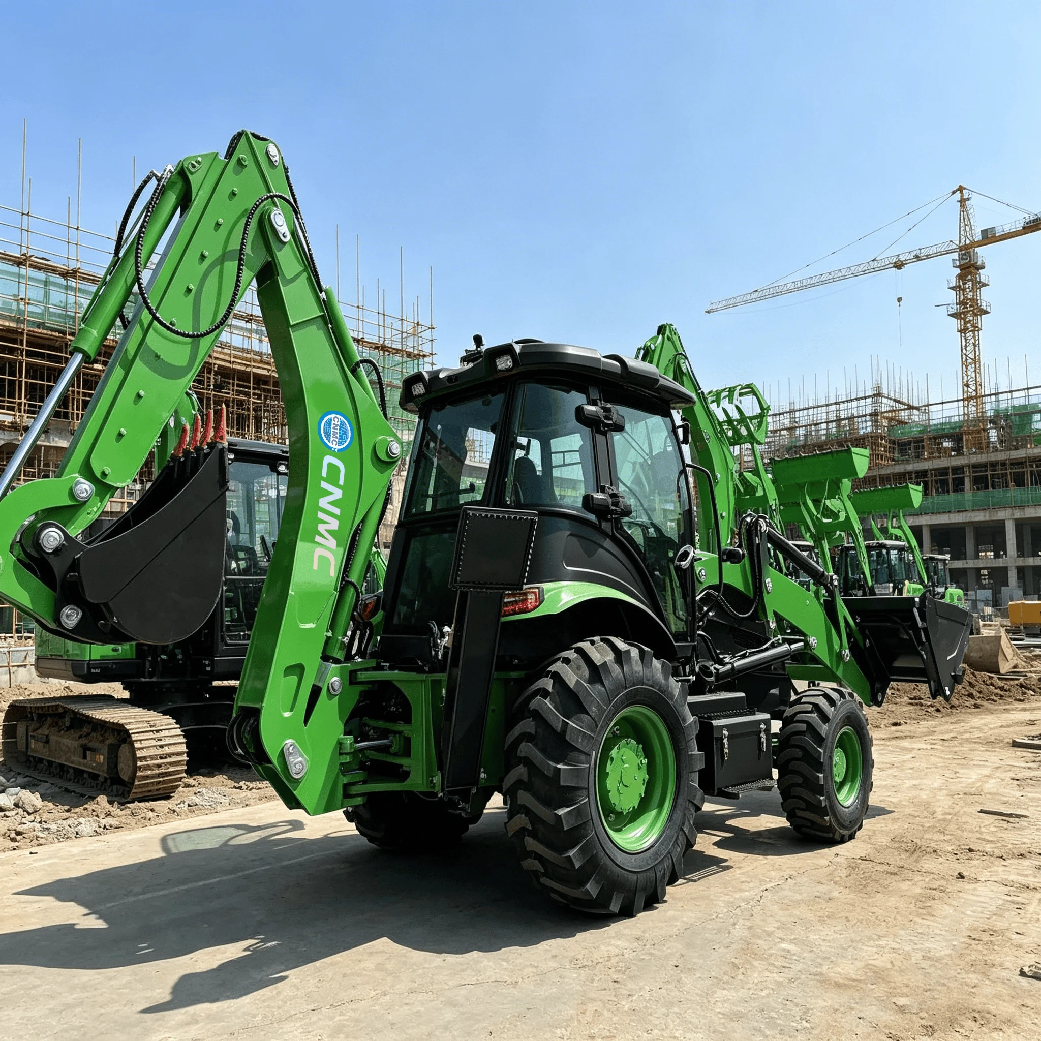 CNMC 4x4 Wheel ExcavatorLoader 10 Ton Multifunctional Backhoe Loader Two-End Operation EPA CE Certified construction site
CNMC 4x4 Wheel ExcavatorLoader 10 Ton Multifunctional Backhoe Loader Two-End Operation EPA CE Certified construction site