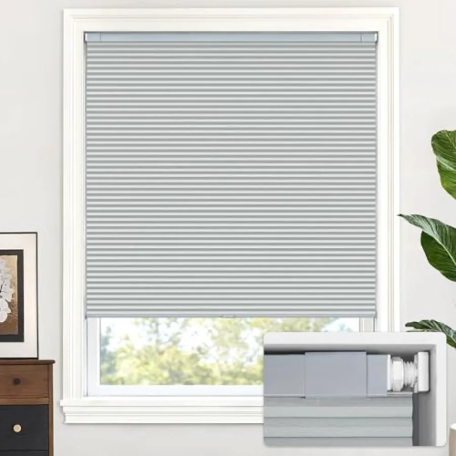 Cordless Cellular Shades No Tools No Drill Blackout Honeycomb Shades Pleated Blinds for Windows 39" W x 64" H Dark Grey
Cordless Cellular Shades No Tools No Drill Blackout Honeycomb Shades Pleated Blinds for Windows 39" W x 64" H Dark Grey