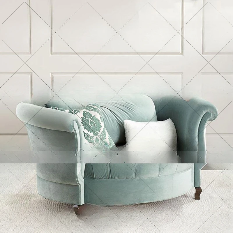American retro fabric buckle single person sofa leisure chair Nordic curved circular sofa bedroom lazy sofa
American retro fabric buckle single person sofa leisure chair Nordic curved circular sofa bedroom lazy sofa