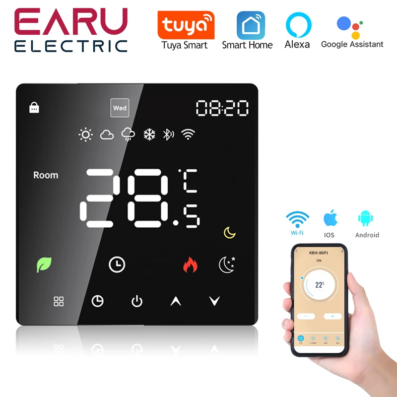 Tuya WiFi Smart Thermostat Electric Floor Heating TRV Water Gas Boiler Temperature Voice Remote Controller for Google Home Alexa
Tuya WiFi Smart Thermostat Electric Floor Heating TRV Water Gas Boiler Temperature Voice Remote Controller for Google Home Alexa