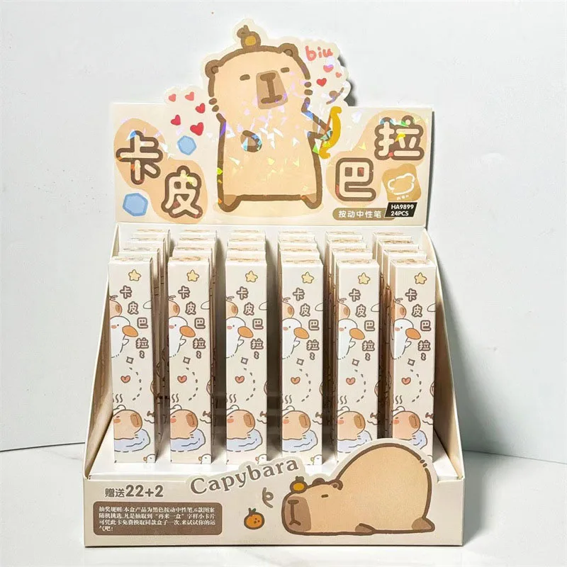 24 pcs/lot Creative Capybara Press Gel Pens For Writing Cute 0.5mm Black Ink Signature Pens Stationery Gift School Supplies
24 pcs/lot Creative Capybara Press Gel Pens For Writing Cute 0.5mm Black Ink Signature Pens Stationery Gift School Supplies